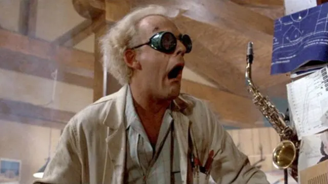 Doc Brown staring in disbelief.